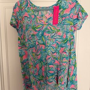 Lilly Pulitzer Graphic Blue and Pink Tee
